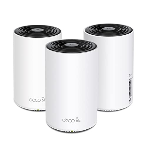 TP Link Deco AXETri Band WiFi E Mesh System â Wi Fi up to Sq.Ft, Engadget Rated Best Mesh For Most People, Replaces WiFi Router and Extender, AI Driven Mesh New GHz Band, Pack(Deco XE)