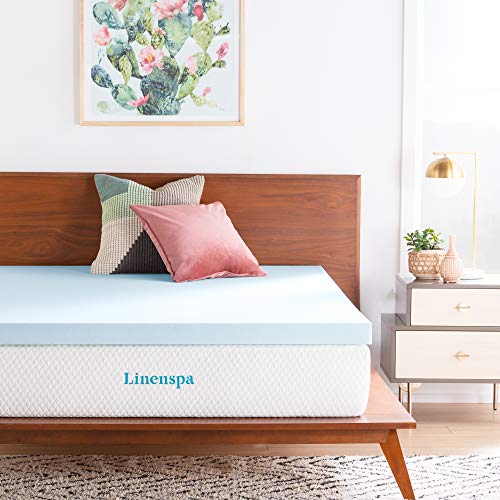 Linenspa Inch Gel Infused Memory Foam Mattress Topper â Cooling Mattress Pad â Ventilated and Breathable â CertiPUR Certified Twin