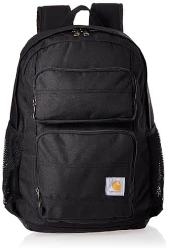 Carhartt L Single Compartment Backpack, Durable Pack with Laptop Sleeve and Duravax Abrasion Resistant Base, Black, One Size