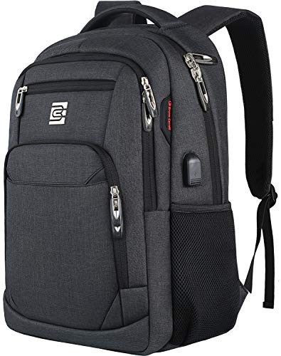 Laptop Backpack,Business Travel Anti Theft Slim Durable Backpack with USB Charging Port,Water Resistant College School Computer Bag for Women & Men Fits Inch Laptop and Notebook Black