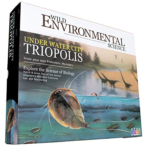 WILD ENVIRONMENTAL SCIENCE Under Water City Triopolis Science Kit for Ages + Hatch Triassic Dinosaur Living Fossils Eggs and Tank Included
